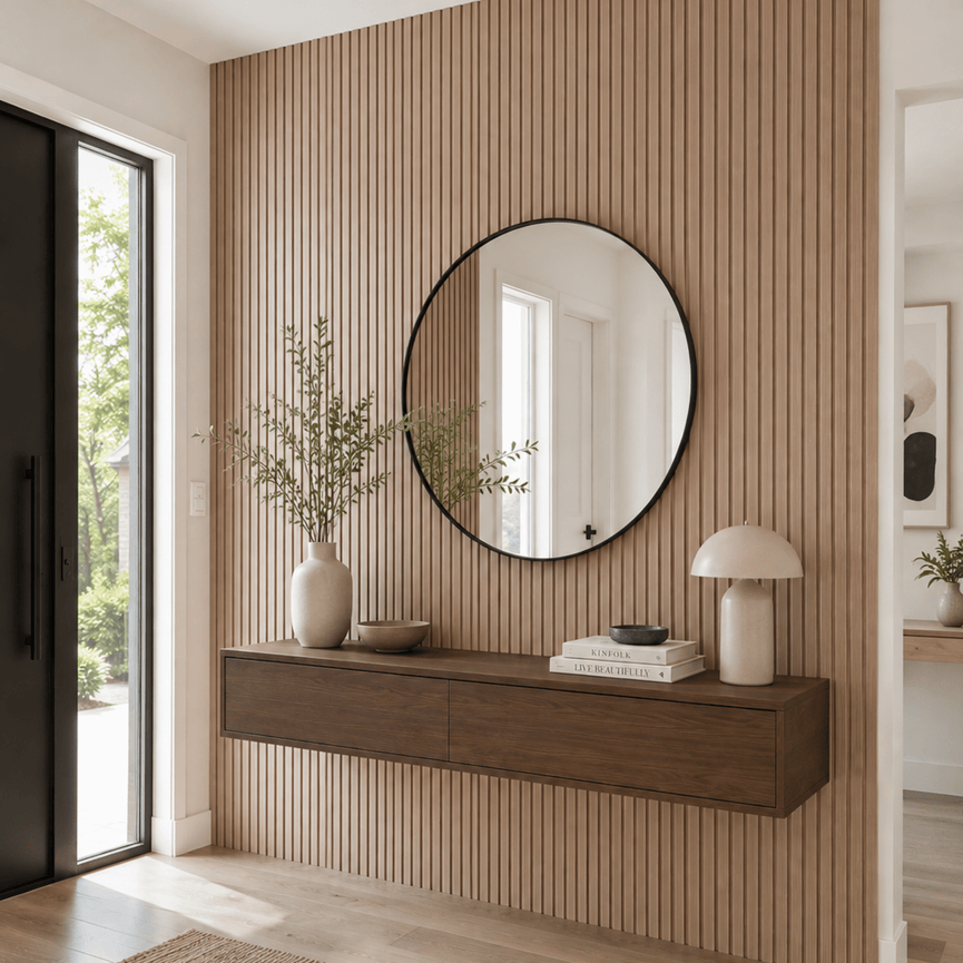 Panneau décoratif mural WPC – latte de bois naturel