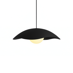 AURORA - Luminaire suspendu silhouette arrondie et fluide 16" - Noir mat