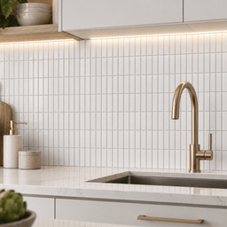 1x3 White wall mosaic ceramic