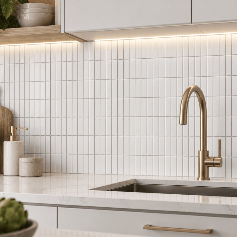 1x3 White wall mosaic ceramic