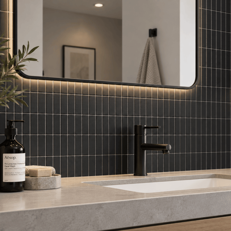 Charcoal 1x3 Wall Mosaic Ceramic