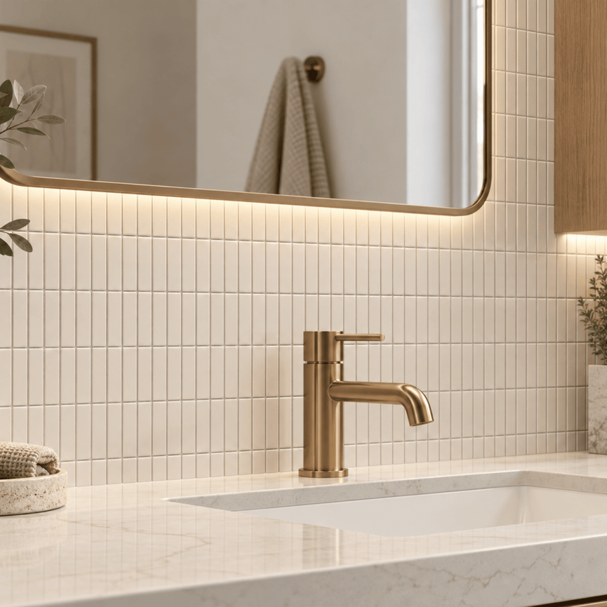 Céramique mosaïque murale 1x3 Crème