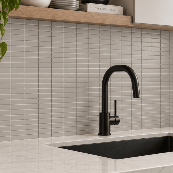 Céramique mosaïque murale 1x3 Taupe