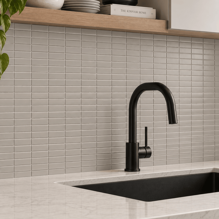 Taupe 1x3 wall mosaic ceramic