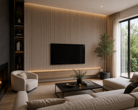 Panneaux acoustiques en latte de bois couleur naturel 24