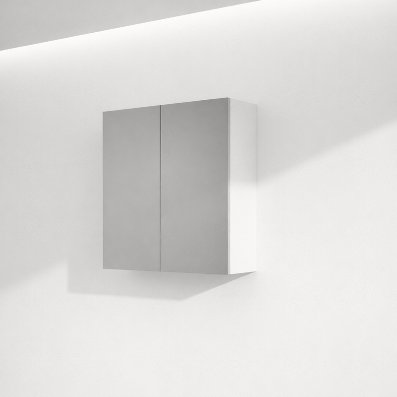 Armoire murale 26 x 24 pouces avec 2 portes miroirs - blanc satiné