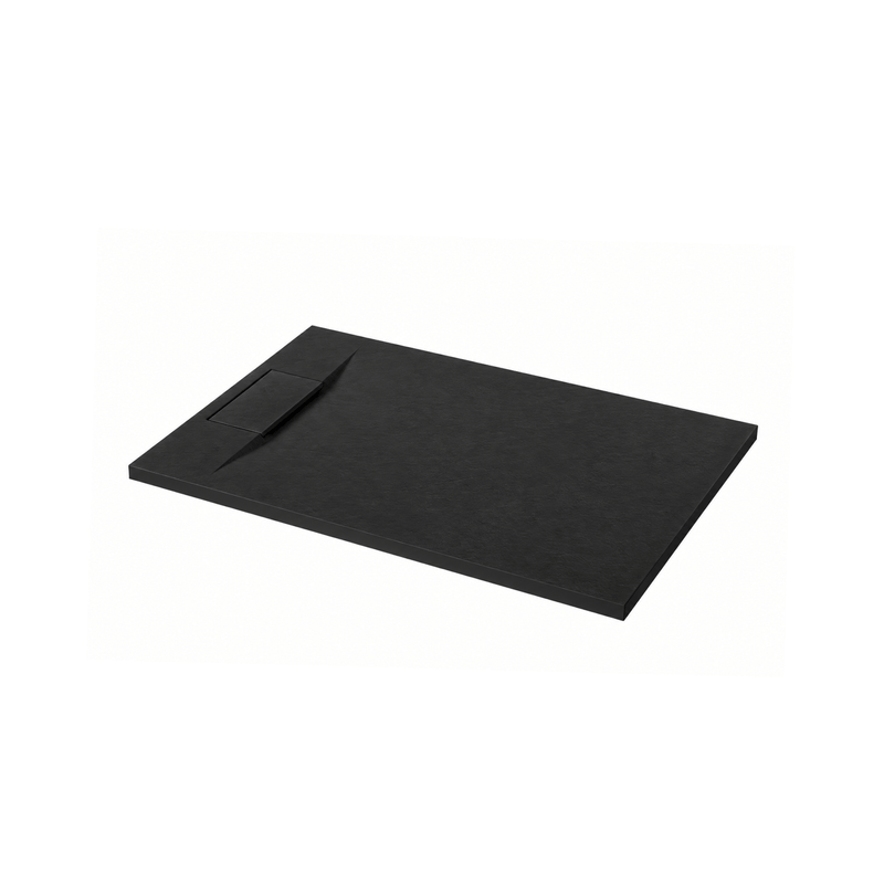 Base de douche en SMC avec drain latéral - noire