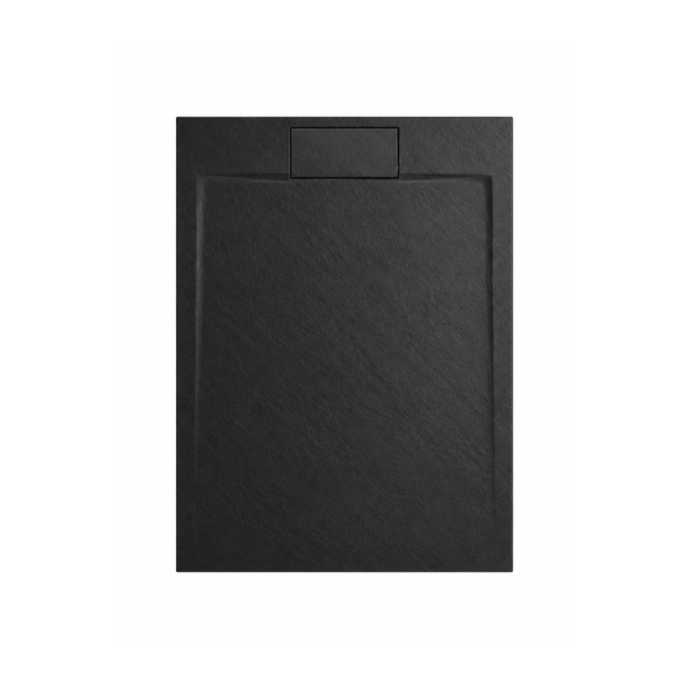 Base de douche en SMC avec drain latéral - noire