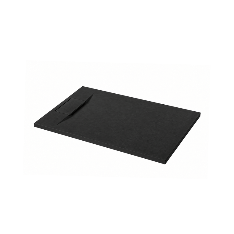 Base de douche en SMC avec drain latéral - noire