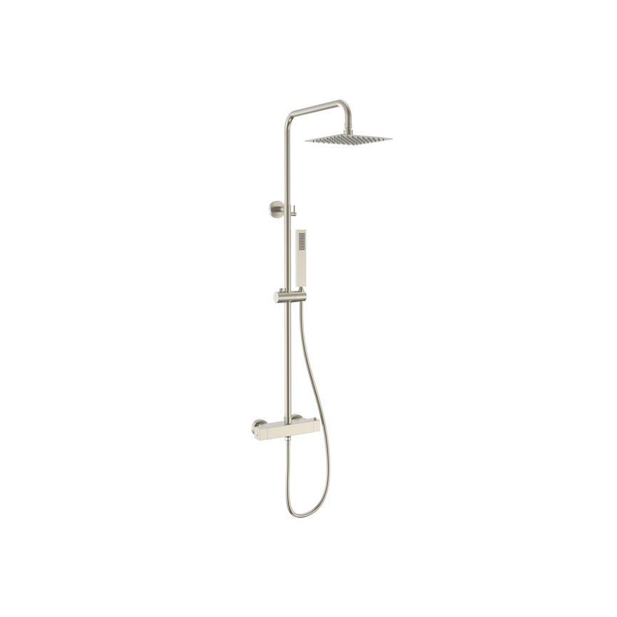 Colonne de douche CASCATA - carré acier brossé