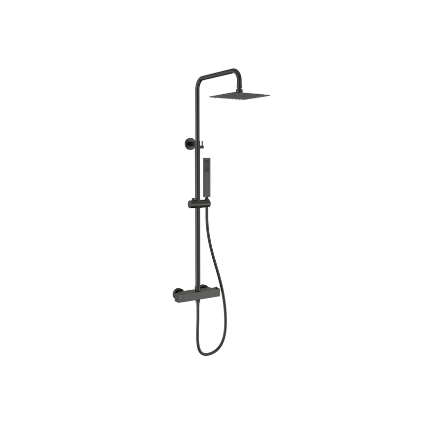 Colonne de douche CASCATA - carré noir mat
