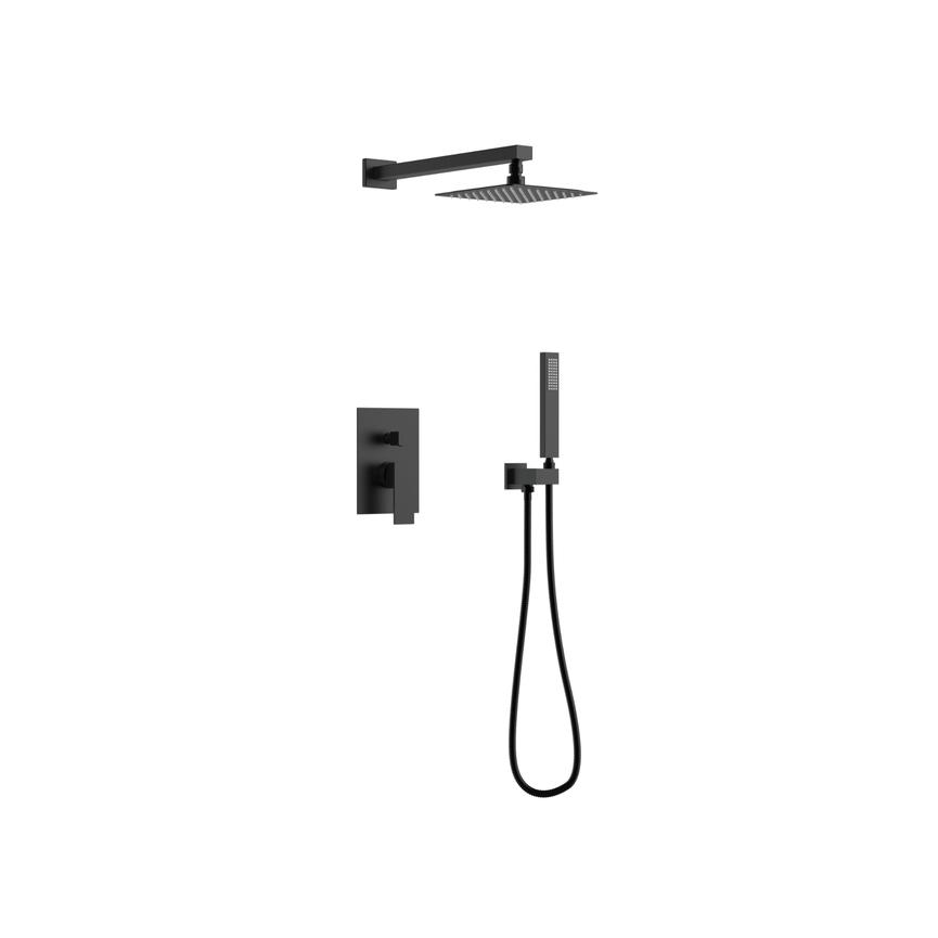 Robinetterie CASCATA de douche - carré noir mat