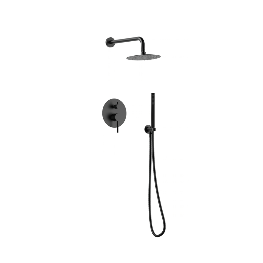 Robinetterie CASCATA de douche - rond noir mat