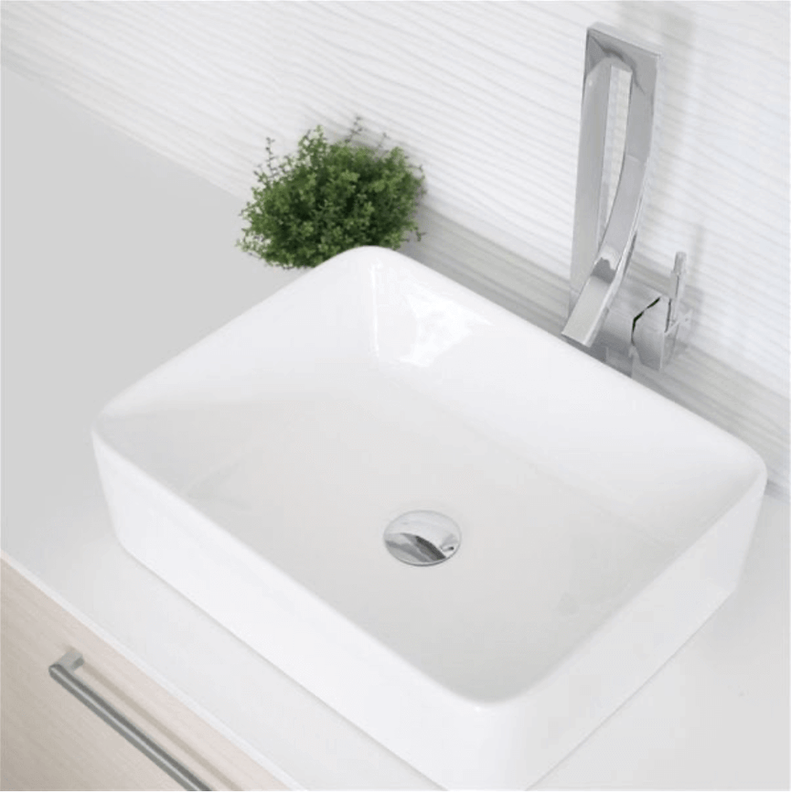 Lavabo rectangulaire 621, porcelaine 19 1/4 x 14 3/4 x 5 1/2 po, blanc