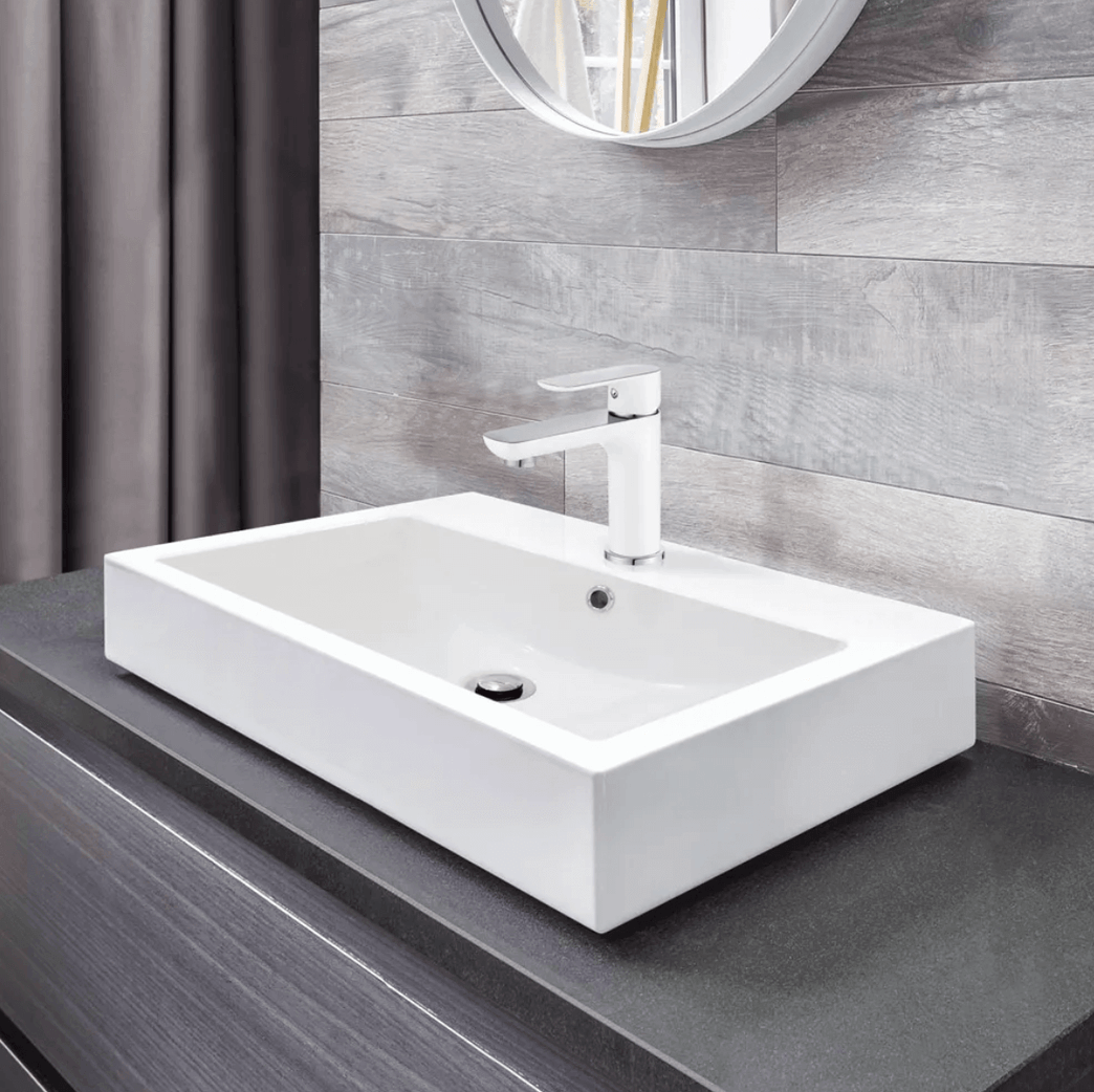 683B Rectangular Sink, Porcelain 20 x 14 1/4 x 5 1/4 in, White 