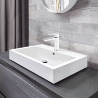 Rectangular sink 683B, porcelain 20 x 14 1/4 x 5 1/4 in white