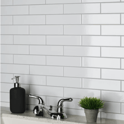 Céramique murale Métro 2"X 8" blanche polie | Entrepôt de la Réno