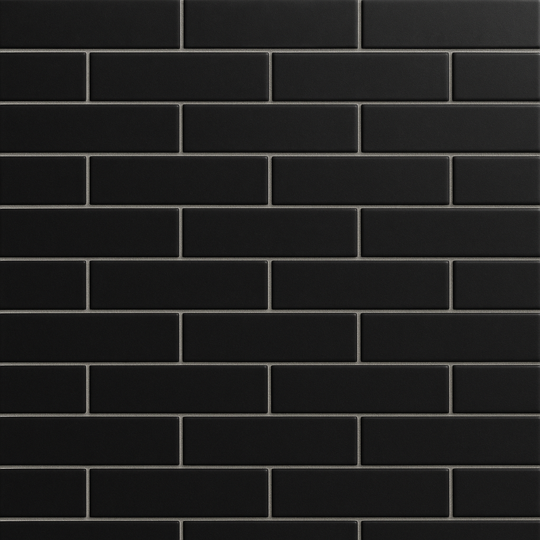 Matte Black 2" X 8" Metro Wall Ceramic Tile