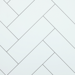 PVC Shower Wall - White Chevron Ceramic Tile Pattern 48 in x 96 in