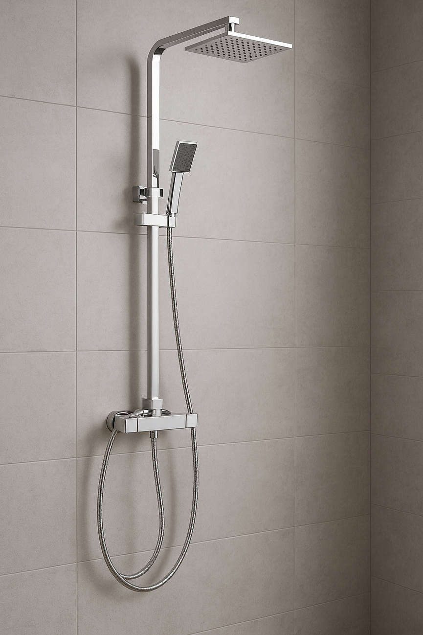 Colonne de douche carré chrome