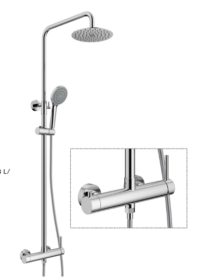 Colonne de douche ronde argent _ Entrepot de la Réno