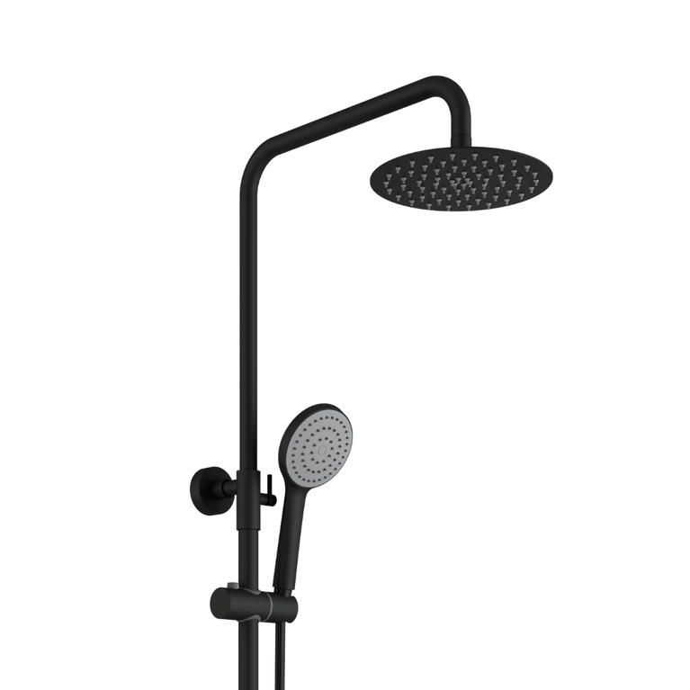 Round Shower Column - Matte Black