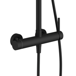 Round Shower Column - Matte Black