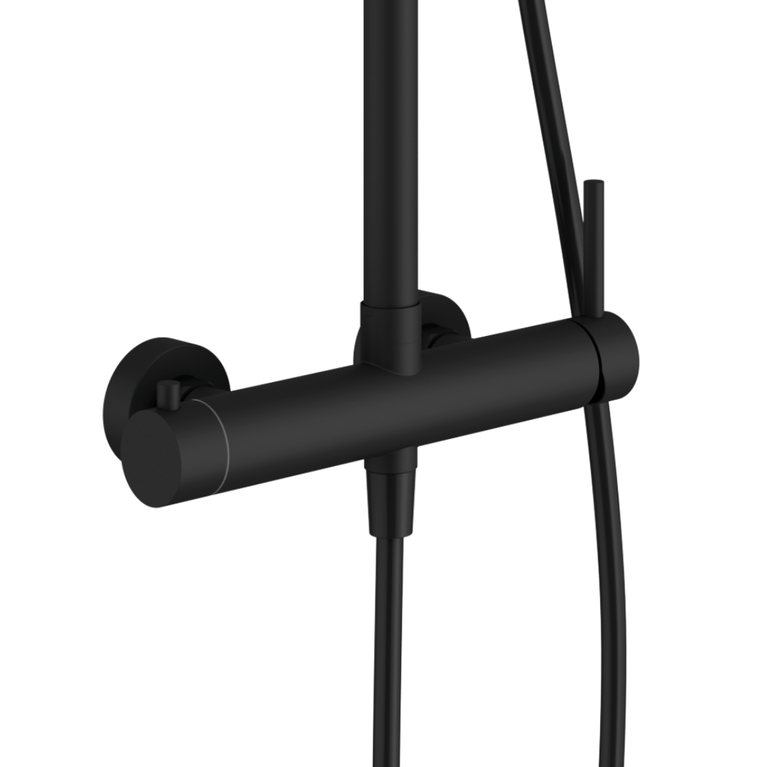 Round Shower Column - Matte Black