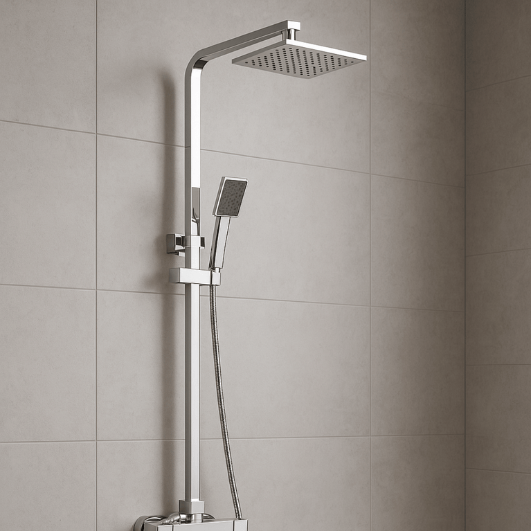Colonne de douche carré chrome