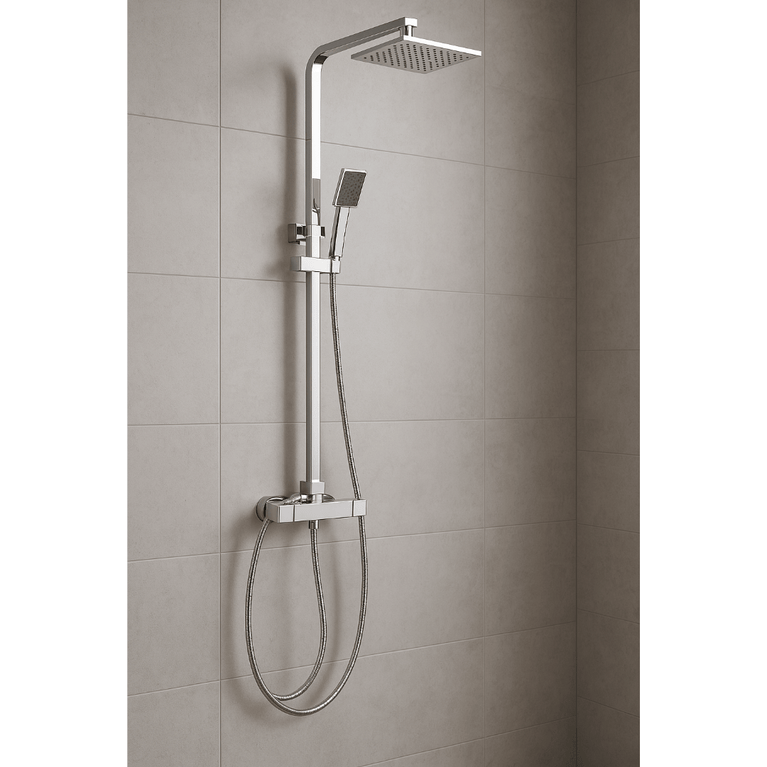 Colonne de douche carré chrome