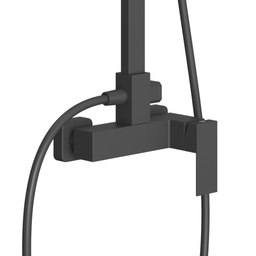 Square Chrome Shower Column - Matte Black