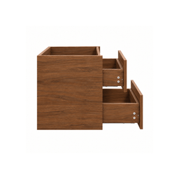 Vanity with ceramic countertop - walnut wood effect