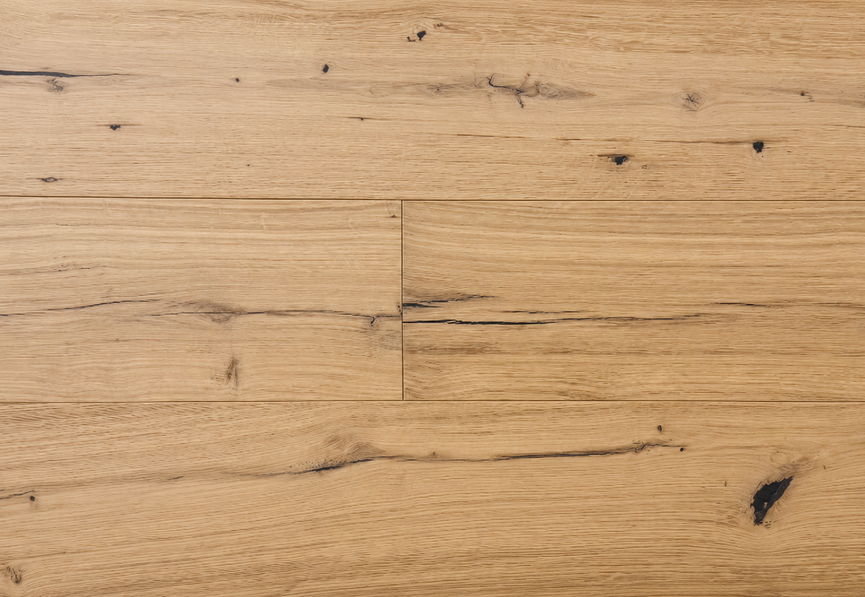 Plancher d'ingénierie chêne blanc - Grade champêtre - Crema