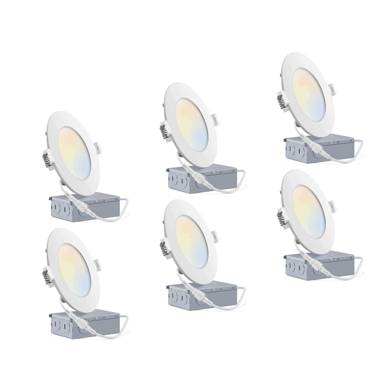 Ensemble de 6 encastrés DEL intégrées 4 po - blanc