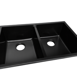 Évier double en granite noir 29" X 19" X9"