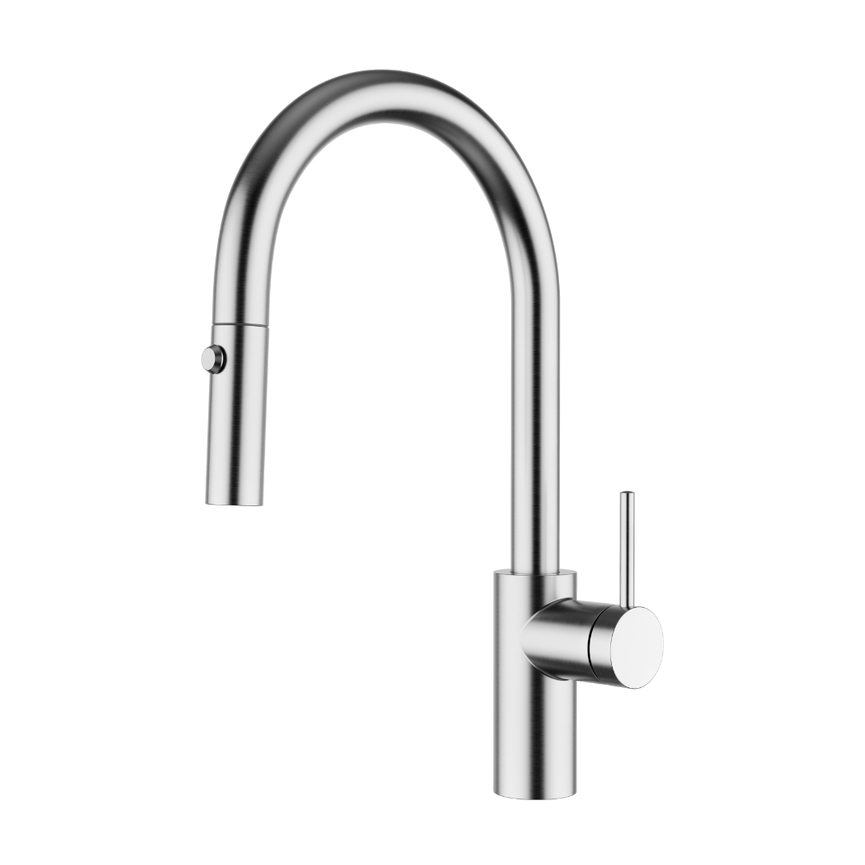 Kitchen faucet: Deluxe brushed stainless steel design
