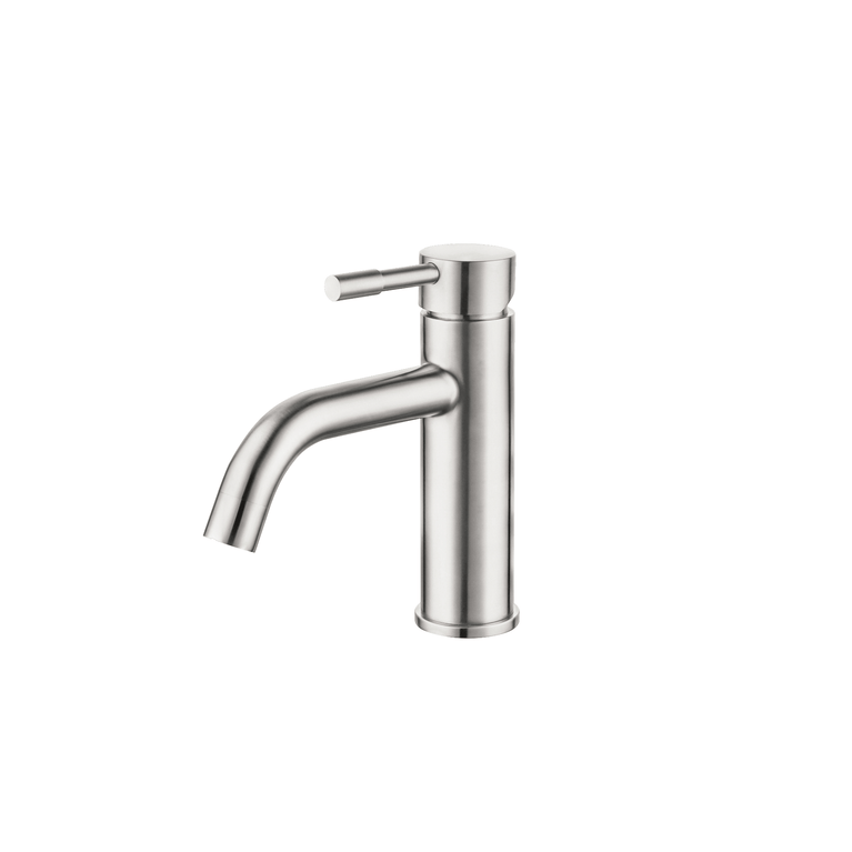 Robinet INIZIO de lavabo - rond acier brossé