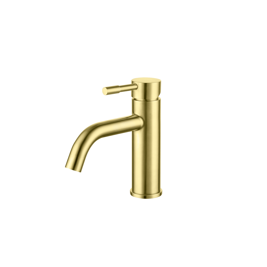 Robinet INIZIO de lavabo - rond or brossé