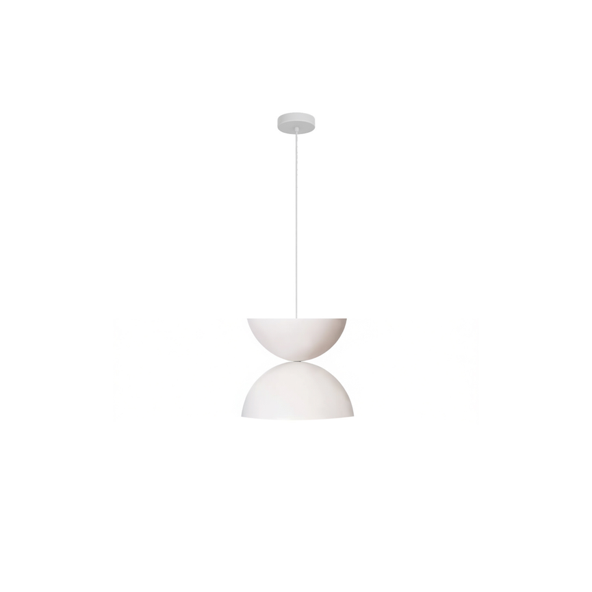 LUNA - Luminaire suspendu double dôme 12.6" - Blanc mat