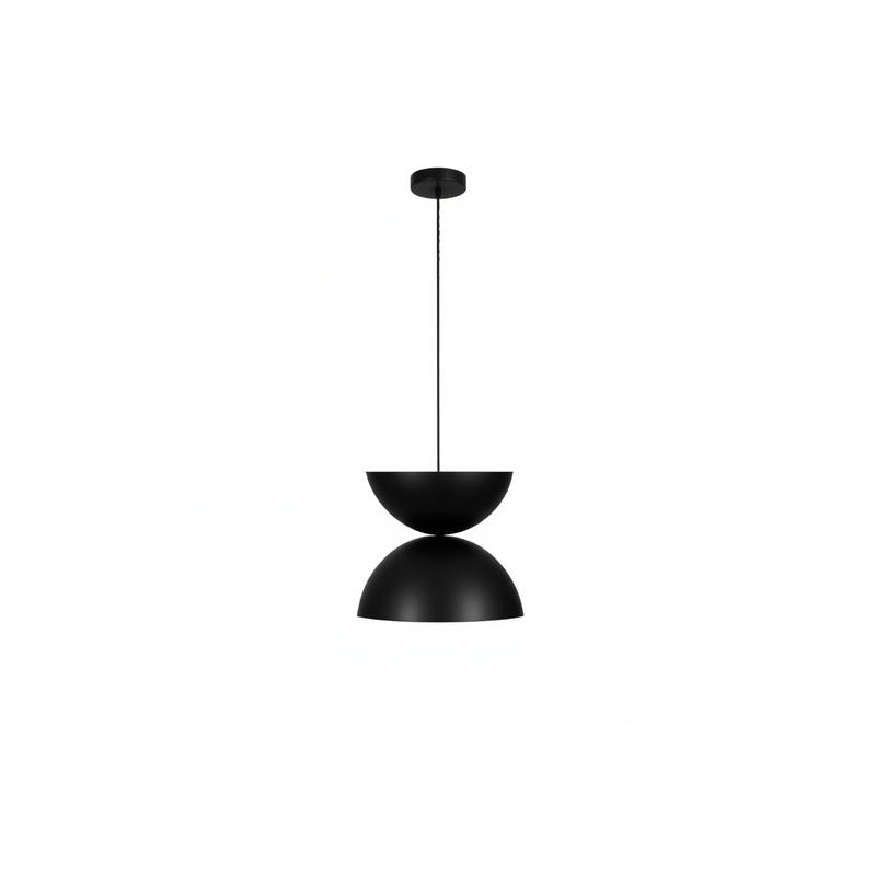 LUNA - Luminaire suspendu double dôme 12.6" - Noir mat