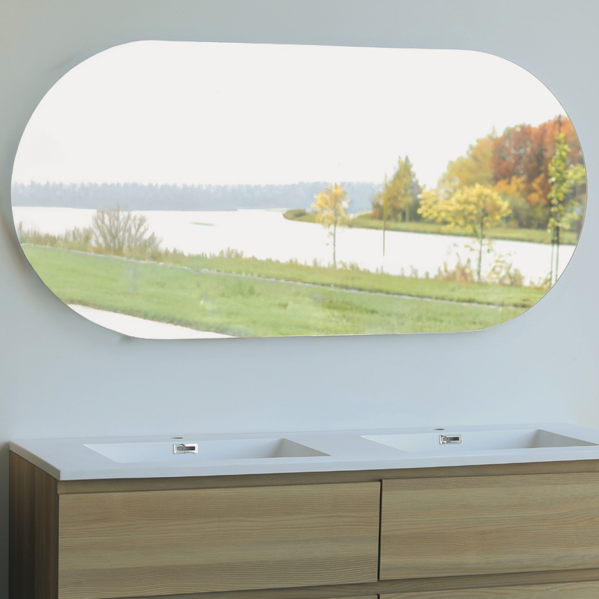 Miroir oval 28x60 sans cadre à éclairage DEL
