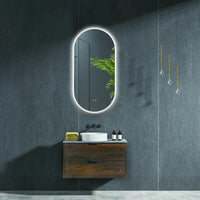 Frameless Oval Mirror with LED Lighting