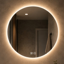 Miroir rond sans cadre à éclairage DEL - Offert en 24", 32" et 39"