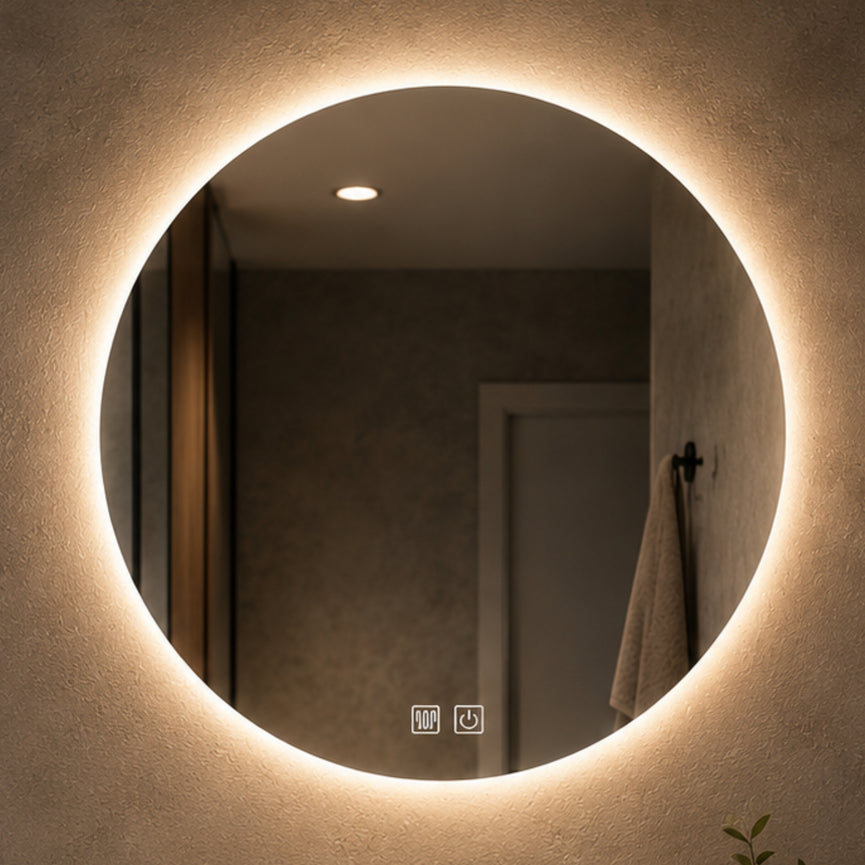 Miroir rond sans cadre à éclairage DEL - Offert en 24", 32" et 39"