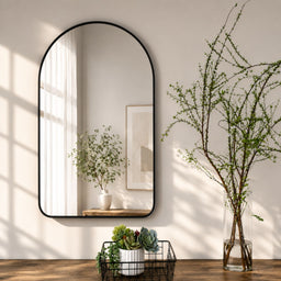 Miroir en arche 27"X40" avec cadre en métal noir