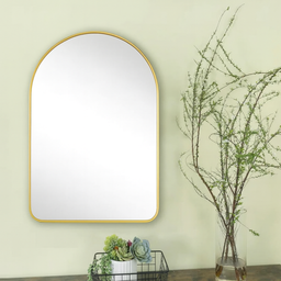 Miroir en arche 27"X40" avec cadre en métal doré