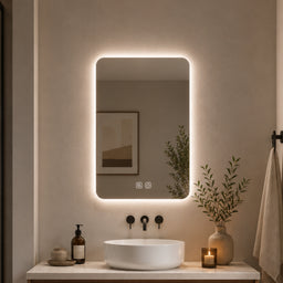 Miroir rectangle 24x32 sans cadre à éclairage DEL
