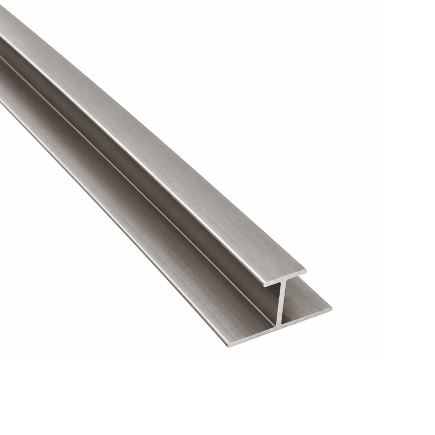 Brushed aluminum H-joint trim