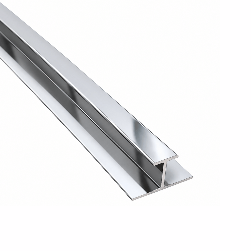 Chrome aluminum H-joint trim strip