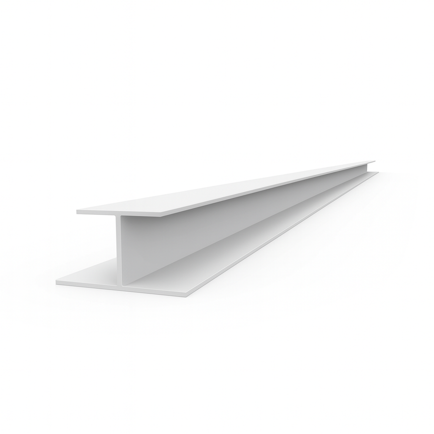 Moulure en H en PVC - blanc mat